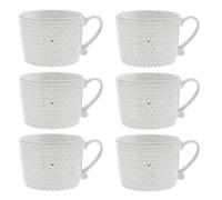 Bastion Collections Lot de 6 tasses, gobelets Check Titane avec motif tissé pour 300 ml