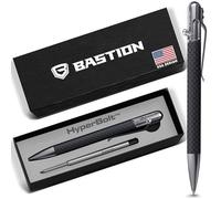 BASTION Stylo fin en fibre de carbone à action boulonnée, stylo de poche | Corps 17 % plus fin, composite tissé sur un noyau en acier massif, finition usinée, déploiement à une main, encre lisse