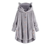 Bastwahl Plaid Cocooning Femme - Chic Peignoir Hiver Polaire Cocooning Cape Long Chaud Laine Pull Capuche Automne Sweat Veste Pilou Pilou