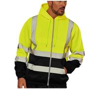 Bastwahl Veste Réfléchissante Homme - Sweat à Capuche Haute visibilité pour Homme avec Bande réfléchissante et Cordon de Serrage, Plusieurs Poches zippées Haute visibilité
