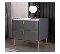 BASXDRFXZ Table de Chevet avec Rangement Table de Chevet Moderne Blanche Simple Armoire en Ardoise Peinte Chambre intérieure Double tiroir Rangement(C)