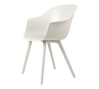 Bat Chaise de Salle à Manger - Non Rembourrée, Base en Plastique, Extérieur (base Blanche Albâtre, Blanc Albâtre