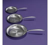 Batell - Batterie Coffret 3 Poêles 20/24 / 28 cm inox triply - Sans PFAS - Induction - Fabriquée en France - Pack CHEF 1 étoiles