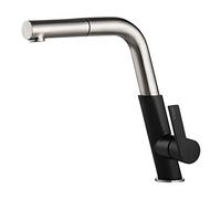 Deante Silia mitigeur de cuisine sur pied acier inoxydable-noir BQS_B730