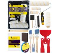 Bates Rouleau de Peinture - Pinceau, bac à Peinture, Pinceau à Rouleau, 11 pièces Fournitures de Peinture pour la Maison, Brosse en Mousse, Plateau de Peinture de Maison, Outils de Peinture, Rouleau