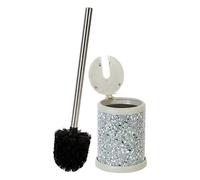 Bath Bliss Brosse à WC et Porte-Brosse avec Couvercle à Fermeture Automatique - Tête de Brosse à 360 degrés - Nettoyage de Salle de Bain - Taille compacte - Rangement et Organisation - Gris terrazzo