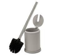 Bath Bliss Brosse à WC et Porte-Brosse avec Couvercle à Fermeture Automatique - Tête de Brosse à 360 degrés - Nettoyage de Salle de Bain - Taille compacte - Rangement et Organisation - Gris Mat