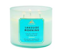 Bath & Body Works Bougie à 3 mèches, matin au bord du lac, mélange de cire | Parfum d'intérieur frais avec jet fort, mélange de cire de soja exclusivement parfumée, brûle jusqu'à 45 heures