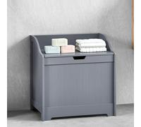 Bath Vida Priano Armoire à linge de salle de bain avec panier en bois (gris)