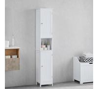 Bath Vida Priano Armoire de Salle de Bain avec Placard de Rangement sur Pied en Bois Blanc