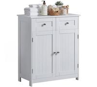 Bath Vida Priano Meuble de Salle de Bain 2 Portes 2 tiroirs Placard de Rangement à Poser au Sol unité, Blanc