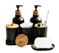 Bathroom Accessory Sets, 2 Pieces Liquid Bottles Cotton Swab Jars Sets | Soap Dish, Toothbrush Cup, Storage Tray, Multi-Piece Organizer, for Bathroom Kitchen Countertop Shelf Vanity Dorm