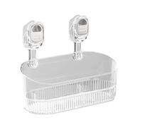 Bathroom Shelf Suction Cup, Shower Wall Rack, Bathroom Storage Box, No-Drill Corrugated Suction Cup Storage Rack, Bottom Drain Bathroom Storage Box for Bathroom Organization and Home Decoration