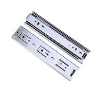 BATHVEVE 2 Pièces Glissière de Tiroir à Roulement à Billes en Acier Argenté, Coulisse Télescopique Silencieuse pour Tiroirs de Rangement et Bureaux, Rail de 3 Parties Lisse et Robuste