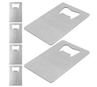 BATHVEVE 6pièces Ouvre-bouteilles Inox Forme Carte Décapsuleur Portable Fin et Pratique pour Bière Restaurants et Événements Extérieurs