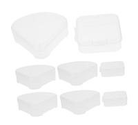 BATHVEVE Boîte D'organiseur De Rangement pour Houppettes à Maquillage 8 Pièces Petite Taille Plastique Transparent Porte-houppette Triangulaire Et Carrée pour Usage Quotidien Et Voyage