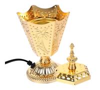 BATHVEVE Brûleur de Parfum Arabe Vintage en Métal Doré, Encensoir Domestique Élégant Style Moyen-Orient, pour Décoration Maison Créant Une Atmosphère Paisible