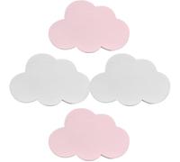 BATHVEVE Crochet Mural en Bois Forme Nuage 4pcs, Patère Murale Robuste et Gain de Place pour Chambre et Maison, Rangement Pratique pour Vêtements et Chapeaux