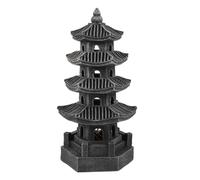 BATHVEVE Lanterne Japonaise D'extérieur Pagode Solaire en Résine Étanche, Lampe Décorative Zen pour Patio et Jardin, Efficacité Énergétique et Sécurité Nocturne Assurées