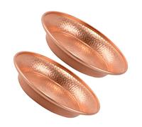 BATHVEVE Lot De 2 Assiettes Tibétaines Petites En Cuivre Massif Bol D'eau Bénite Multifonction, Fournitures Bouddhistes Pour Offrandes Et Décoration Intérieure Traditionnelle