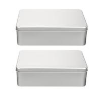 BATHVEVE Lot de 2 Boîtes à Biscuits en Tôle Argentée, Résistantes à L'usure et Réutilisables, Capacité Adéquate pour Pâtisseries, Design Simple et Léger, pour Emballage de Desserts
