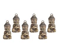 BATHVEVE Lot de 6 Porte-clés Bouddha en Laiton Vintage Base Plate, Design Rétro et Gain de Place, Décoration pour Chambre ou Salle à Manger