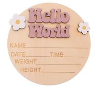 BATHVEVE Panneau D'annonce de Naissance en Bois pour Bébé, Forme Créative, sans Bavure, Décoration Délicate pour Chambre D'garçon et Filles ou Accessoire Photo