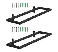 BATHVEVE Présentoir Mural Design Créatif et Style Simple Noir pour Bouteilles de Vin 2 Pièces pour Rangement Pratique