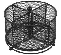 BATHVEVE Ramasse Couverts Cuisine Rotatif 4 Compartiments Métal Noir Base Lestée Stable Organisateur Multifonction pour Ustensiles et Plan de Travail