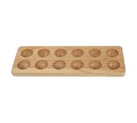 BATHVEVE Support Œufs en Bois Solide et Protecteur, Plateau Double Rangée Simple Style, Rangement Pratique Cuisine et Maison