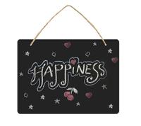 BATHVEVE Tableau Noir Suspendu en Mdf avec Corde, Panneau Décoratif Mural Recto Verso pour Décor Maison ou Panneau de Boutique, Lot de 4 Pièces