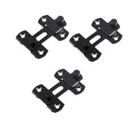 BATHVEVE Verrou de Porte Coulissante Noir en Acier Inoxydable 3pcs, Serrure Points Applique pour Portes en Bois et Métal, Améliore la Sécurité des Fenêtres et Tiroirs