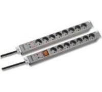bâti de prises 19" 1U 7 x contact de protection avec ÜSS et interrupteur, gris Fabricant : Bachmann (691688)