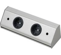 Bâti de prises WIPO Corner Compact, L 260 mm, effet inox