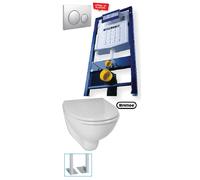 Duofix cadre autoportant WC avec citerne encastrée Sigma 12 cm, cuvette Vitra courte Rimfree