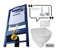 Duofix cadre autoportant WC avec citerne encastrée Sigma 12 cm, cuvette Vitra courte Rimfree