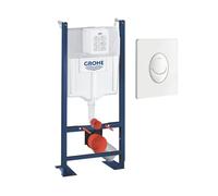 GROHE Bâti Support WC Rapid SL Project + Plaque de Commande Skate Air Blanc Alpin