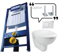 Bâti-support avec cuvette suspendu + abattant + plaque avec jeu de pieds autoportant - GEBERIT - PROMO-AUTO