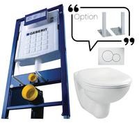 Bâti-support avec cuvette suspendu + abattant + plaque sans jeu de pieds autoportant GEBERIT PROMO