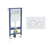 Bâti-support Basic + bouton Delta20 blanc rond DUO109