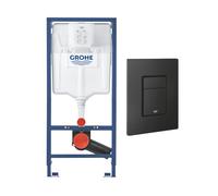Bâti-support en applique GROHE Rapid SL avec plaque commande Even noir mat