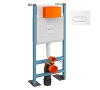 Bâti-support VitrA V-Fix Core auto-portant + Plaque Root Round Blanche