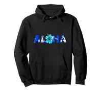 Batik Fleur d'hibiscus Teintes Bleues Surf Voyage, Vacances Lune de Miel Sweat à Capuche