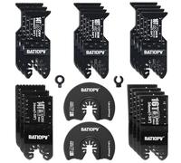 BATIOPV 20Pcs Lame de Scie Oscillante Universelles pour Outil Multifonction - Compatibles avec Makita, Fein, Dremel, Dewalt - Coupe Bois, Métal, Clous, Plastique. Accessoires Précis et Durables