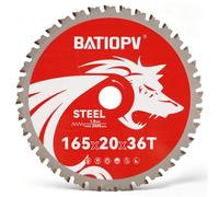BATIOPV Lame de Scie Circulaire 165 x 20 mm - Idéale pour le métal (acier doux, fer, aluminium, tubes) 36 dents - Disque scie circulaire 165 Compatible Bosch, Makita, Einhell