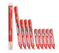 BATIOPV Lames de scie sabre métal 9 pièces - 18 TPI bi-métal - pour acier inox, acier, tubes et profilés - tige universelle 1/2" compatible Bosch, Makita, DeWalt
