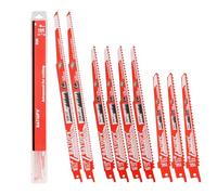 BATIOPV Lames de scie sabre pour bois & clous - 6 TPI - pour bois de construction, bois dur & palettes - tige universelle 1/2" compatible toutes scies sabres