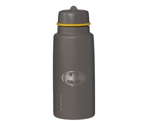 Batman by b.box Bouteille d'eau à triple isolation pour enfant avec paille en acier inoxydable pour garder les boissons froides jusqu'à 46 heures. Gobelet anti-fuite avec couvercle et paille pour
