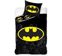 Batman Logo - Parure de Lit Enfant - Housse de Couette Coton - 140 x 200 + 50 x 70 cm