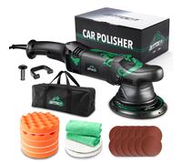 BATOCA Polisseuse automobile orbitale excentrique double action 5 po, Lustreuse double action 6 vitesses variables pour esthétique automobile, avec tampons en mousse pour cirage, lustrage, ponçage, po
